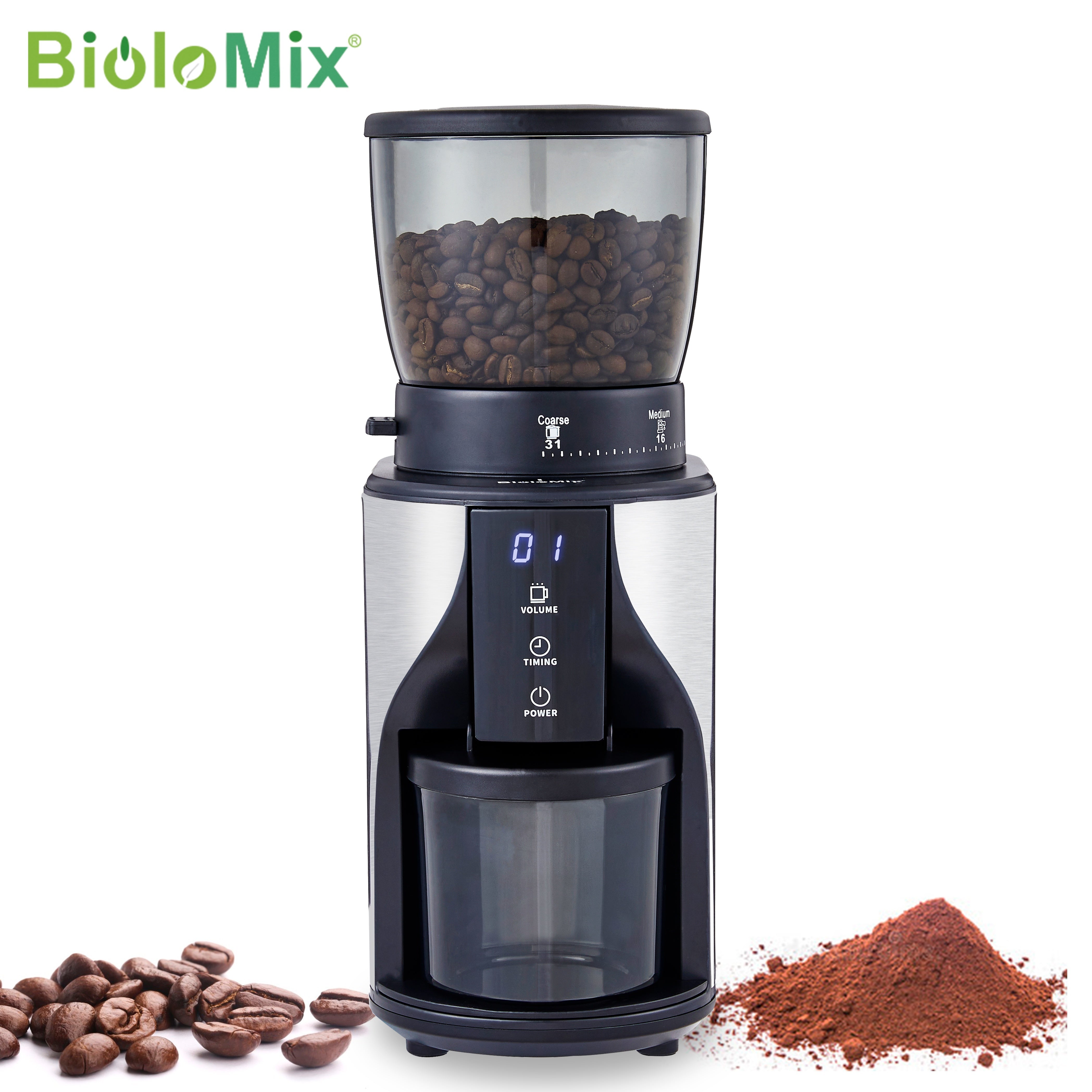 Automatic Conical Burr Mill Coffee Grinder, with 31 Grind Settings for Espresso, Turkish Coffee