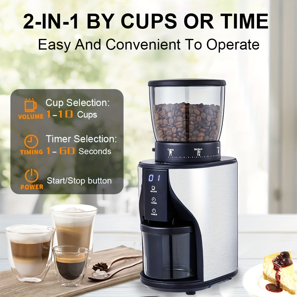 Automatic Conical Burr Mill Coffee Grinder, with 31 Grind Settings for Espresso, Turkish Coffee