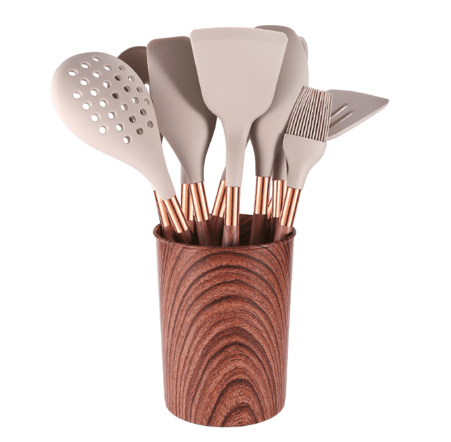 10 Pieces Kitchen Tools Set Wooden Handle Cooking Kitchen Utensil Set Silicone Utensils - Coffee Zest online shop