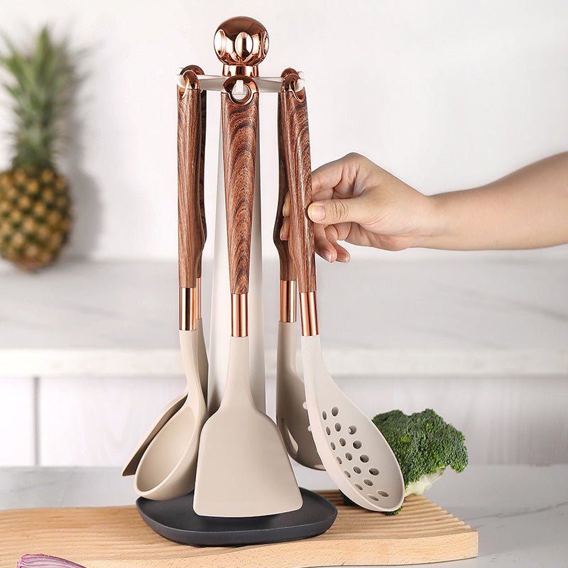 10 Pieces Kitchen Tools Set Wooden Handle Cooking Kitchen Utensil Set Silicone Utensils - Coffee Zest online shop