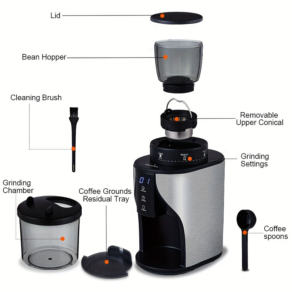 Automatic Conical Burr Mill Coffee Grinder, with 31 Grind Settings for Espresso, Turkish Coffee