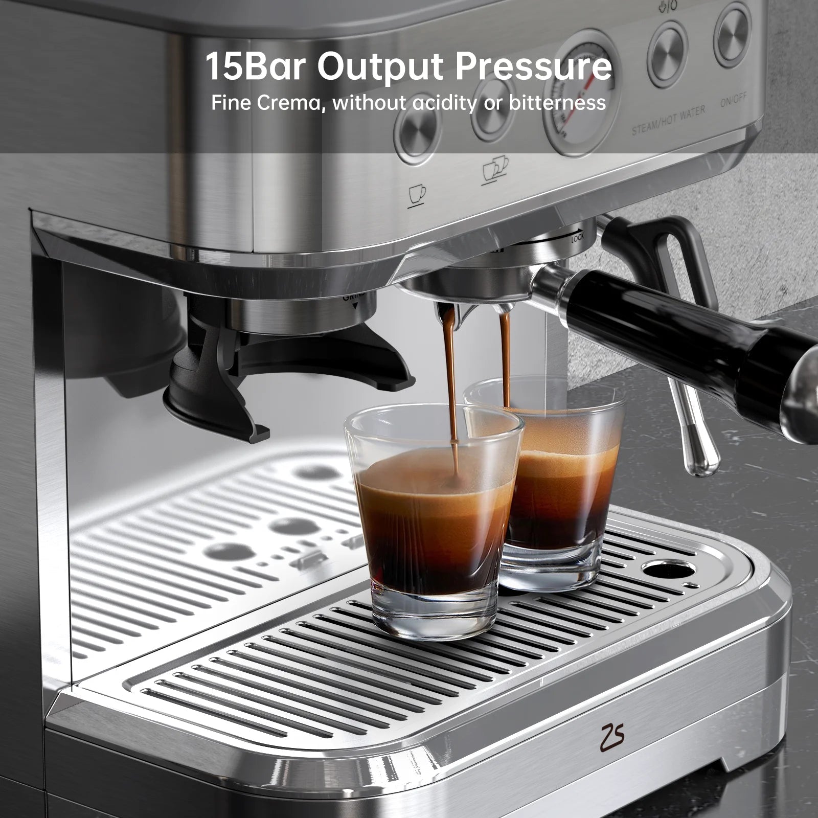 15 Bar Automatic Espresso Coffee Machine with Milk Frother and Grinder, Coffee Maker , 2.5L Water Tank - Coffee Zest online shop