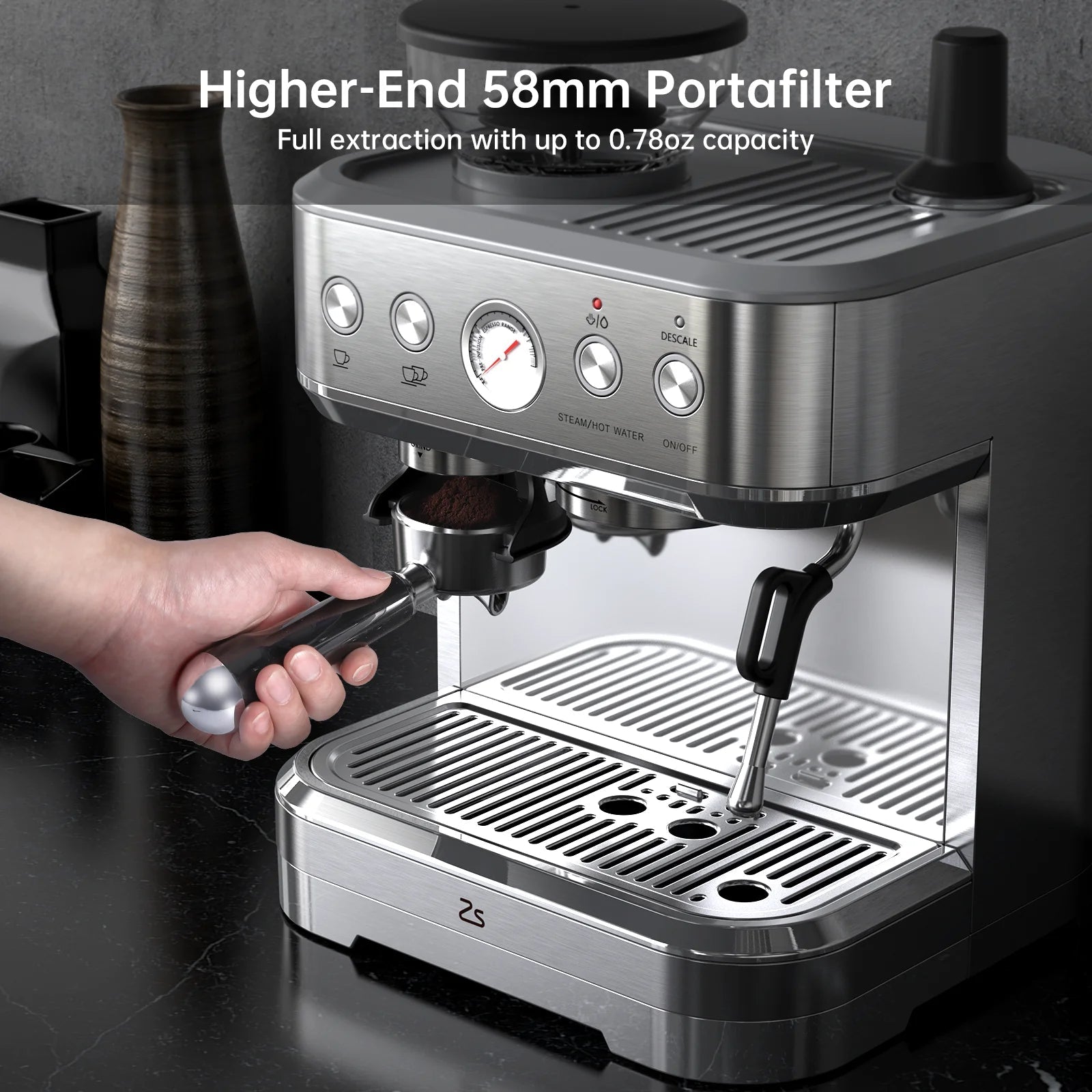 15 Bar Automatic Espresso Coffee Machine with Milk Frother and Grinder, Coffee Maker , 2.5L Water Tank - Coffee Zest online shop