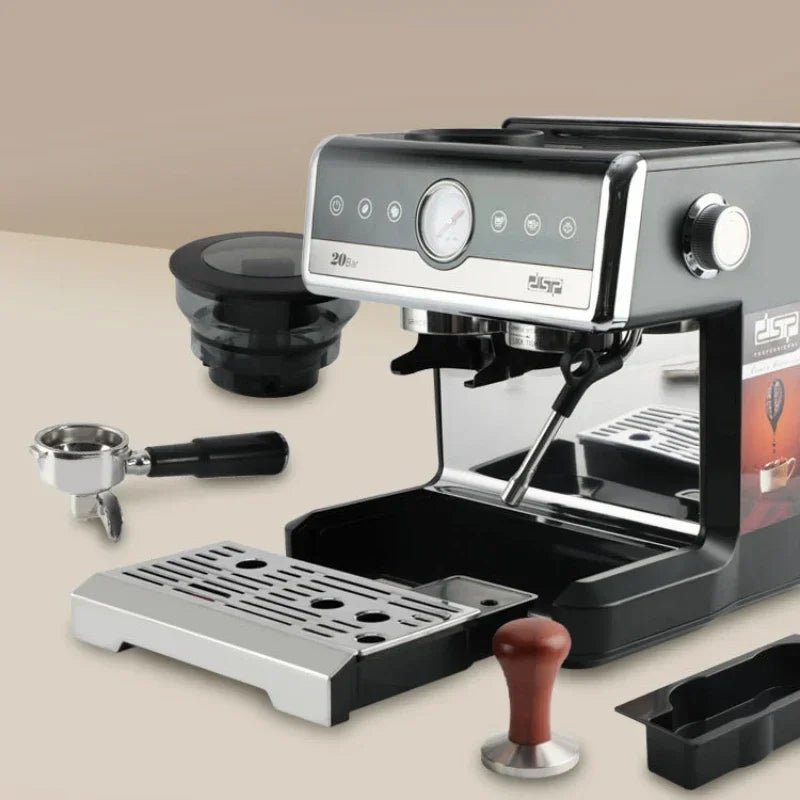 20Bar power Espresso Coffee Machine Integrated Grinder Steam Milk Frothing Adjustable Grinding - Coffee Zest online shop
