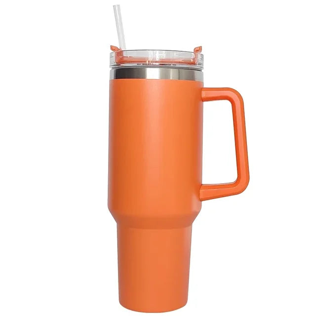 Tumbler With Handle Insulated Tumbler With Lids Straw Stainless Steel Coffee  Cup for Travel