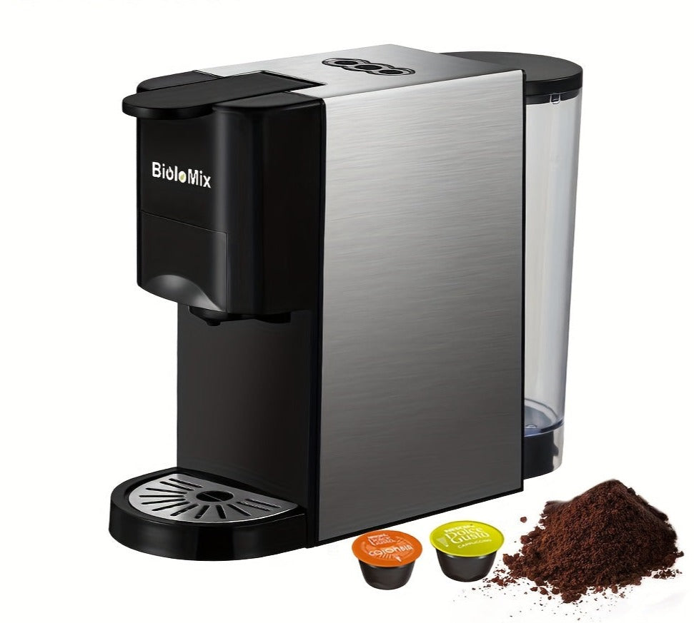 3 in 1 Espresso Coffee Machine 19Bar 1450W Multiple Capsule Coffee Maker Fit Nespresso, Dolce Gusto and Coffee Powder