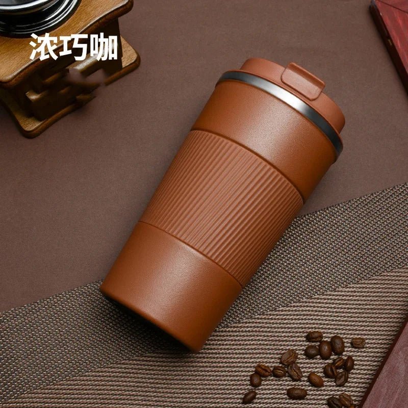 380ml/510ml Cups Stainless Steel Coffee Thermos Mug with Non - slip Case Car Vacuum Flask Travel Insulated Water Bottle - Coffee Zest online shop