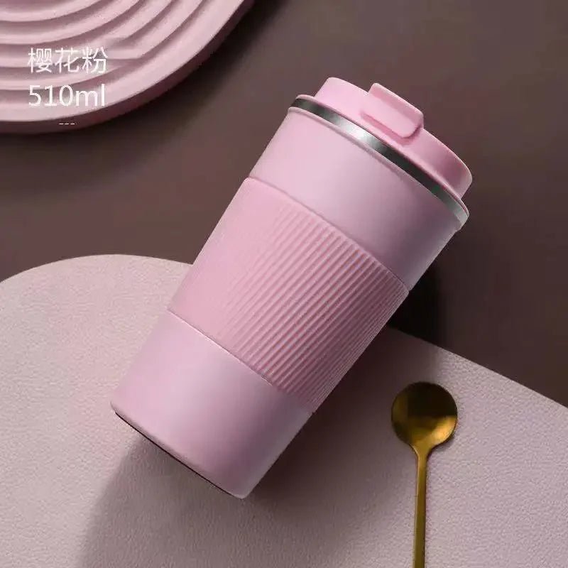 380ml/510ml Cups Stainless Steel Coffee Thermos Mug with Non - slip Case Car Vacuum Flask Travel Insulated Water Bottle - Coffee Zest online shop