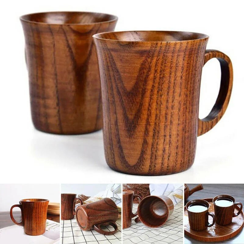 400ML Handmade Wood Cup Wooden Coffee Beer Mugs - Coffee Zest online shop