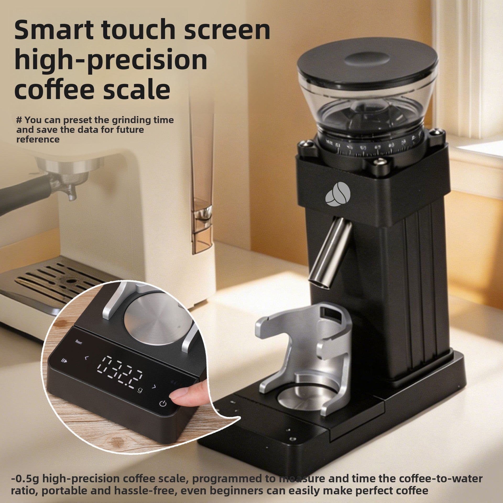 Electric Coffee Grinder with Cleaning Tool - Coffee Zest