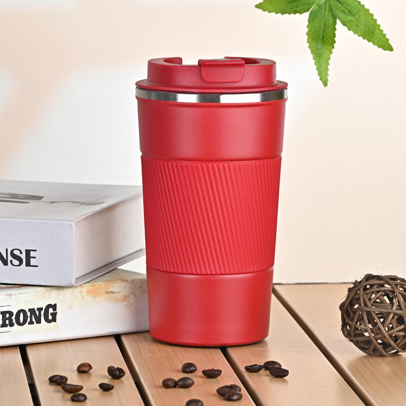 Insulated Stainless Steel Travel Coffee Cup with Silicone Sleeve