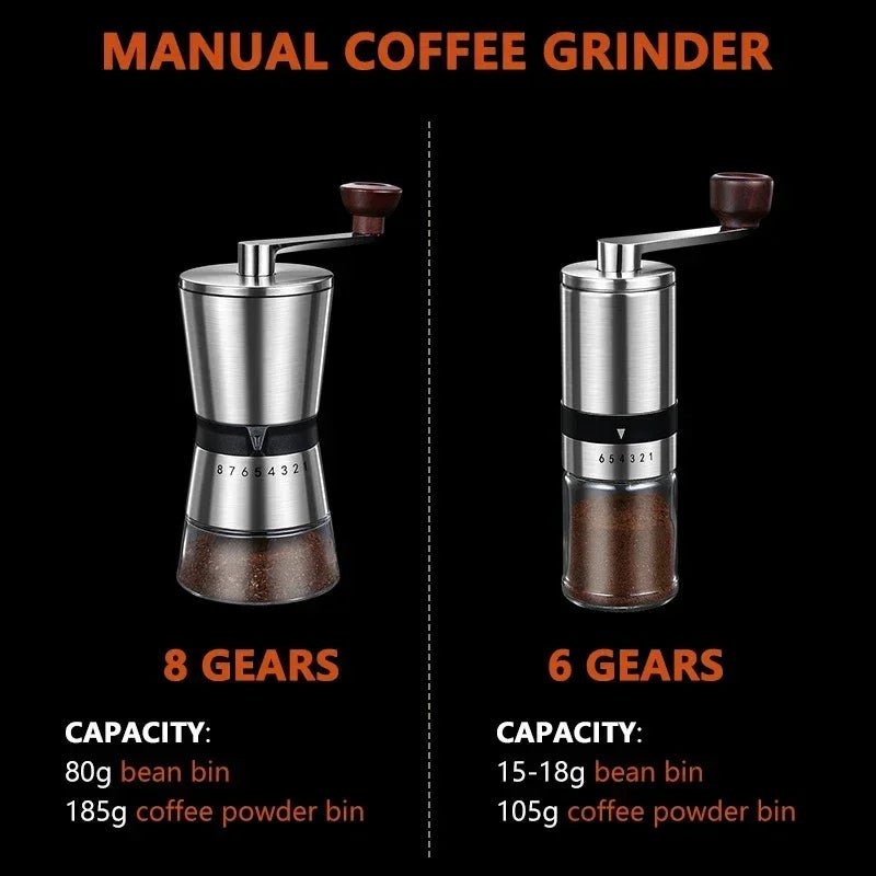 6 - 8 Adjustable Manual Coffee Grinder Portable - Coffee Zest online shop