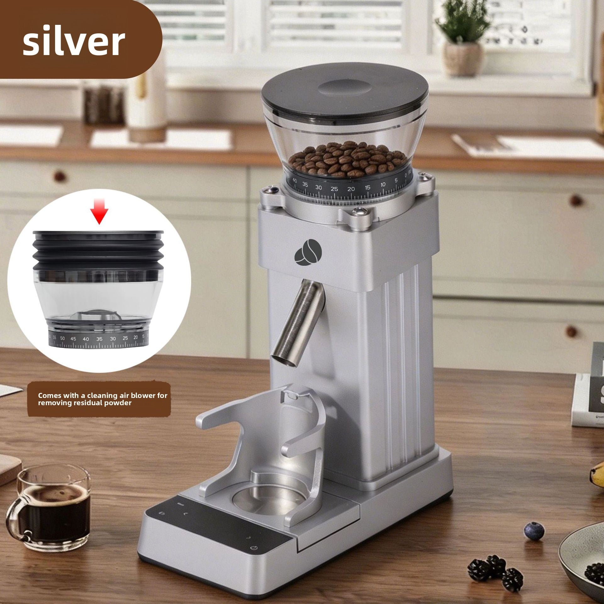 Electric Coffee Grinder with Cleaning Tool - Coffee Zest