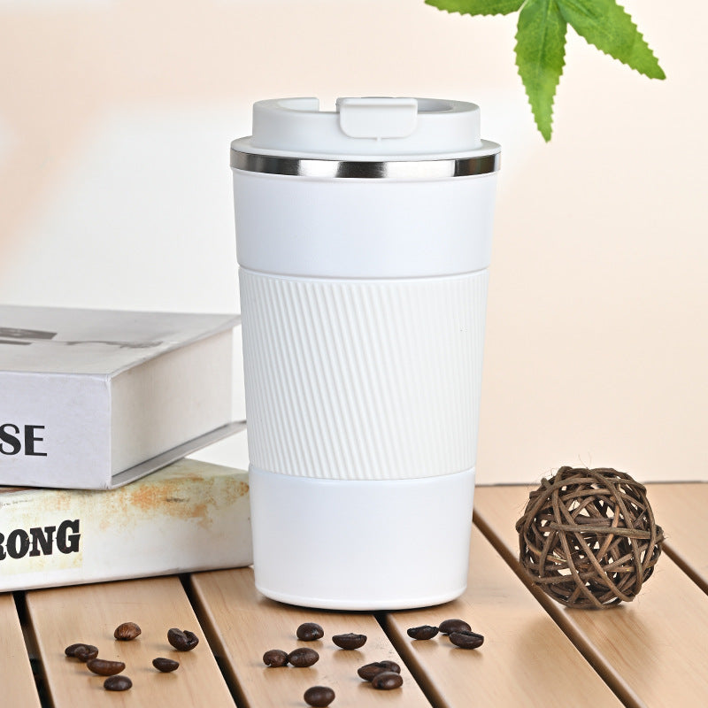 Insulated Stainless Steel Travel Coffee Cup with Silicone Sleeve