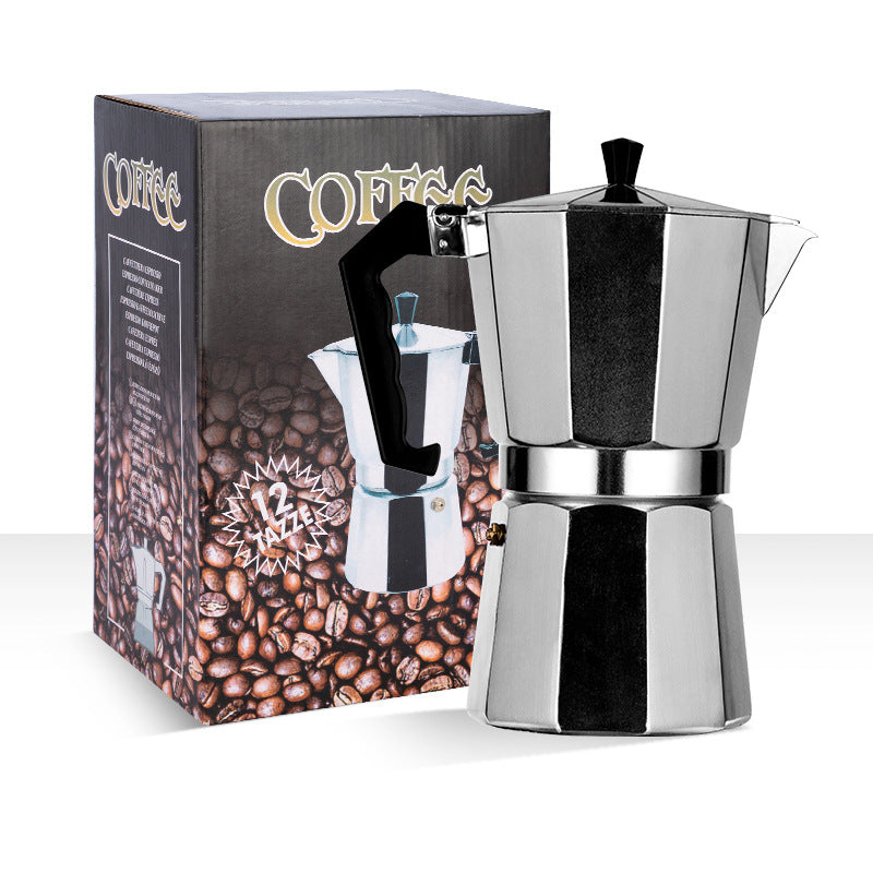 Mocha Coffee Pot Italian Octagonal Design - Coffee Zest