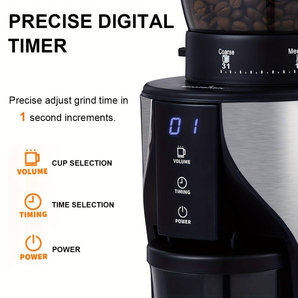 Automatic Conical Burr Mill Coffee Grinder, with 31 Grind Settings for Espresso, Turkish Coffee