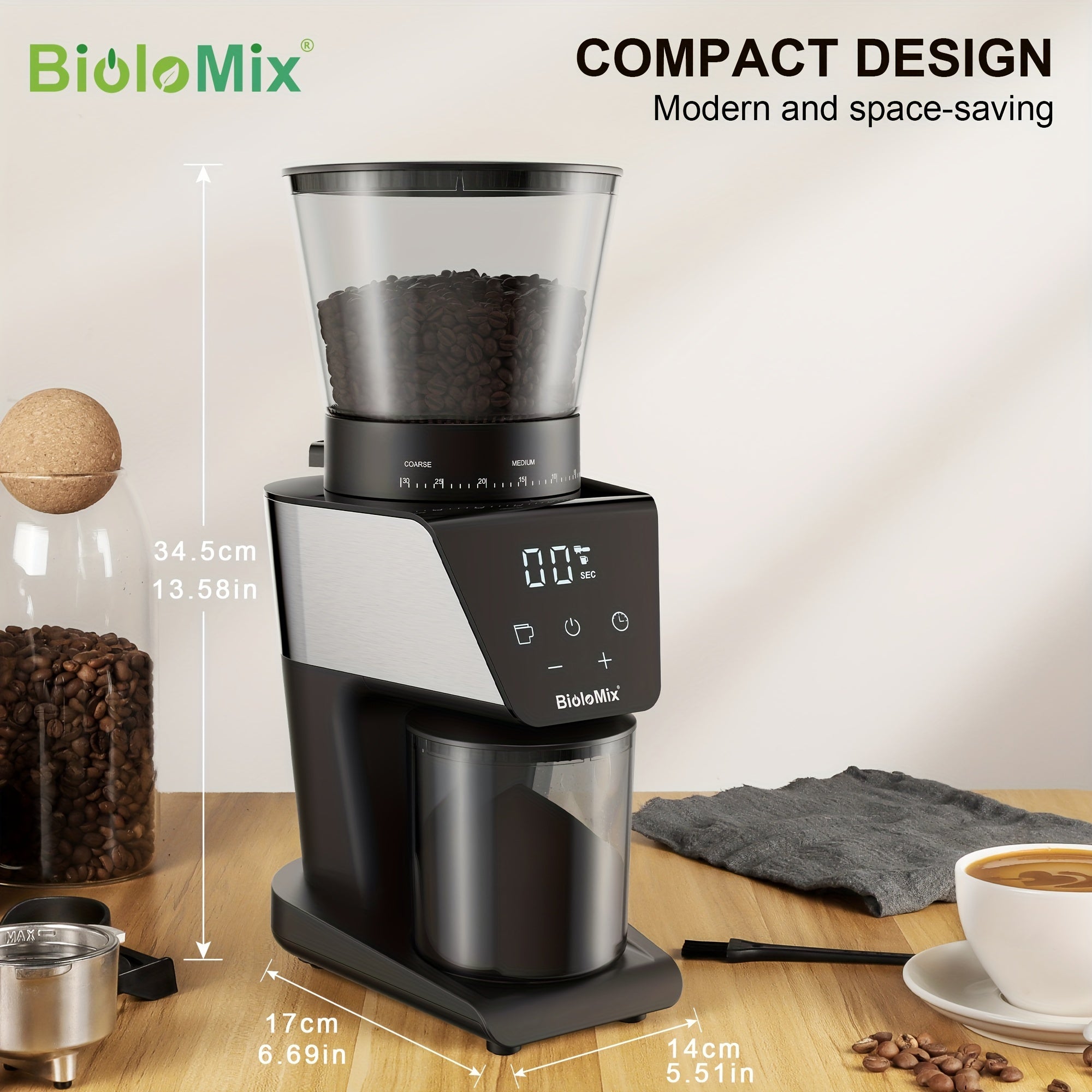 Automatic Conical Burr Mill Coffee Grinder, with 31 Grind Settings for Espresso Turkish Coffee Pour Over