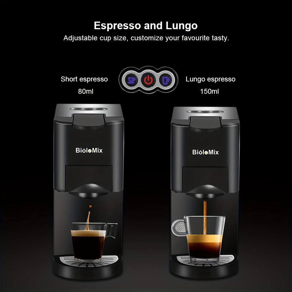 3 in 1 Espresso Coffee Machine 19Bar 1450W Multiple Capsule Coffee Maker Fit Nespresso, Dolce Gusto and Coffee Powder