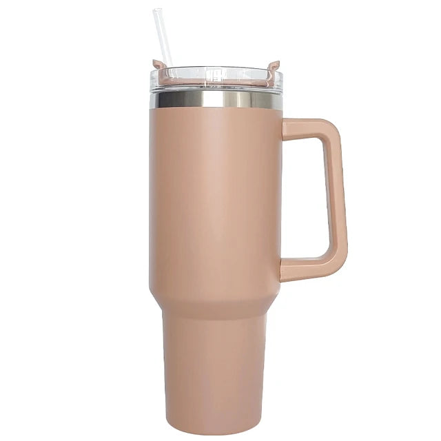 Tumbler With Handle Insulated Tumbler With Lids Straw Stainless Steel Coffee  Cup for Travel