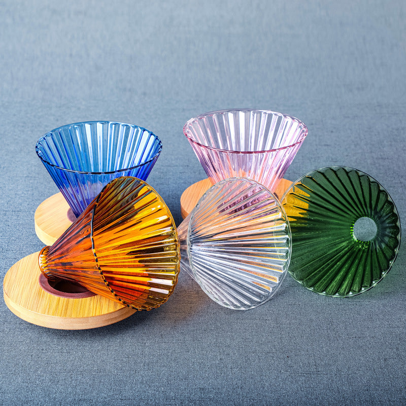 Handmade Japanese Brown Colored Mini Coffee Pot Set, Modern and Simple Household Manual Large Capacity Glass Coffee Pot