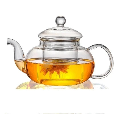 Elegant Glass Tea Set Borosilicate Glass Teapot With Cups Bamboo Tea Tray Tea Set Kettle Warmer Glass Teapot Giftset