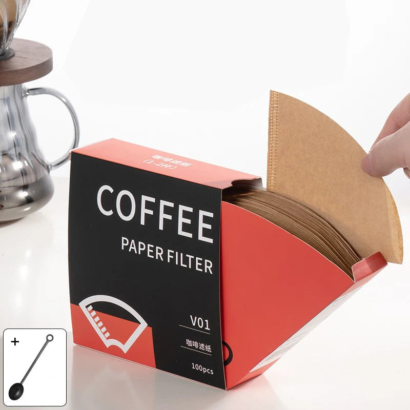 Coffee Filter Paper Handmade Coffee Special Cone-Shape Filter Paper Environmentally Friendly Log Pulp Coffee Brewing Filter Bag