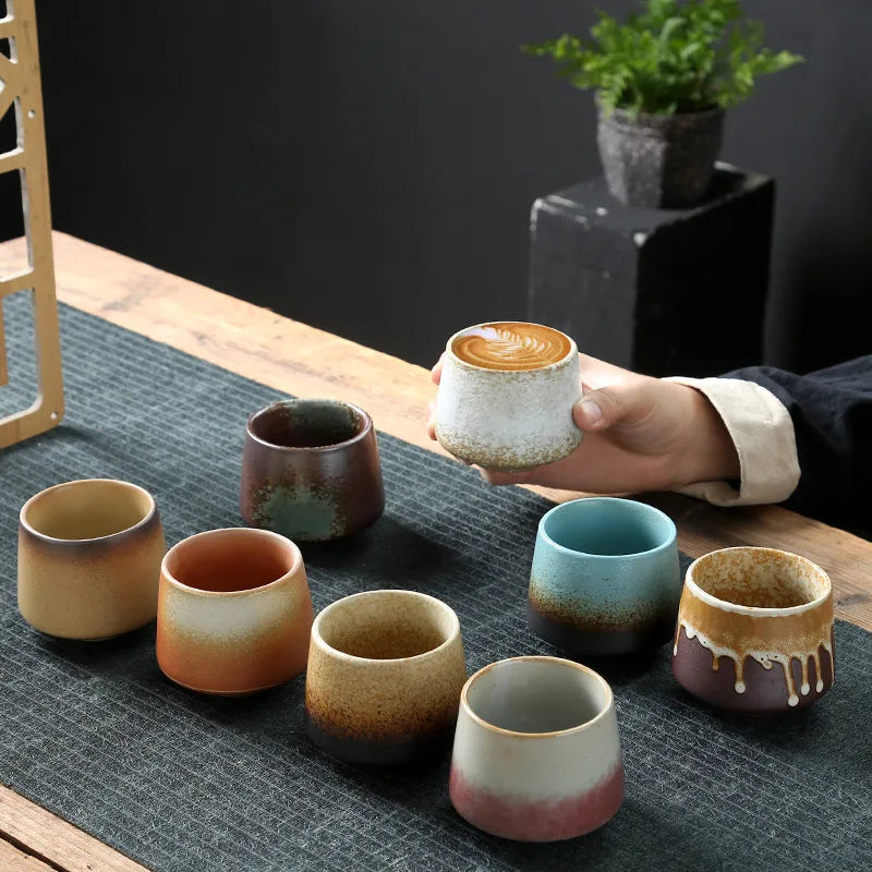 Ceramic Cup Vintage Coarse Pottery Coffee Cup Household drinking single cup cooking tea cups around the stove