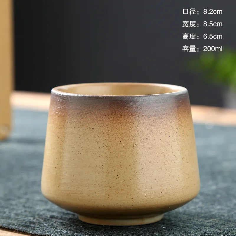 Ceramic Cup Vintage Coarse Pottery Coffee Cup Household drinking single cup cooking tea cups around the stove