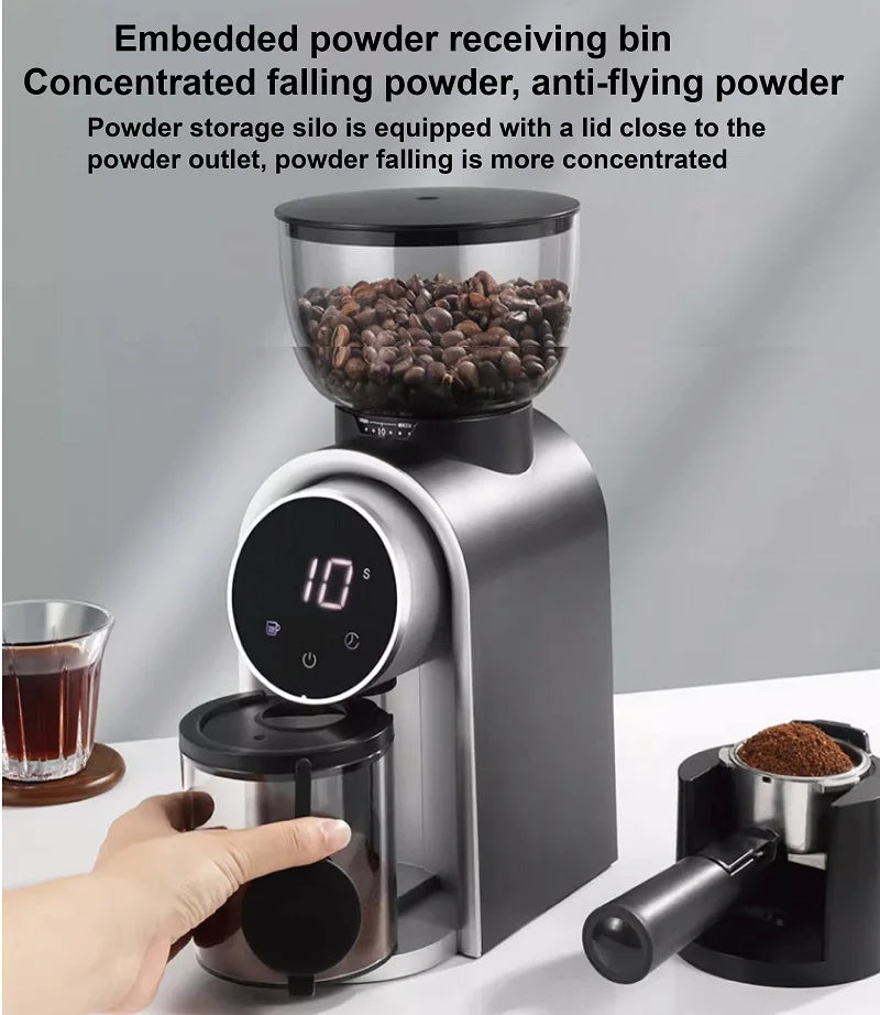 110V/220V Commercial Bean Grinder Electric Bean Grinder Coffee Bean Grinder Hand Brewed Italian Grinder Home Thickness Adjust