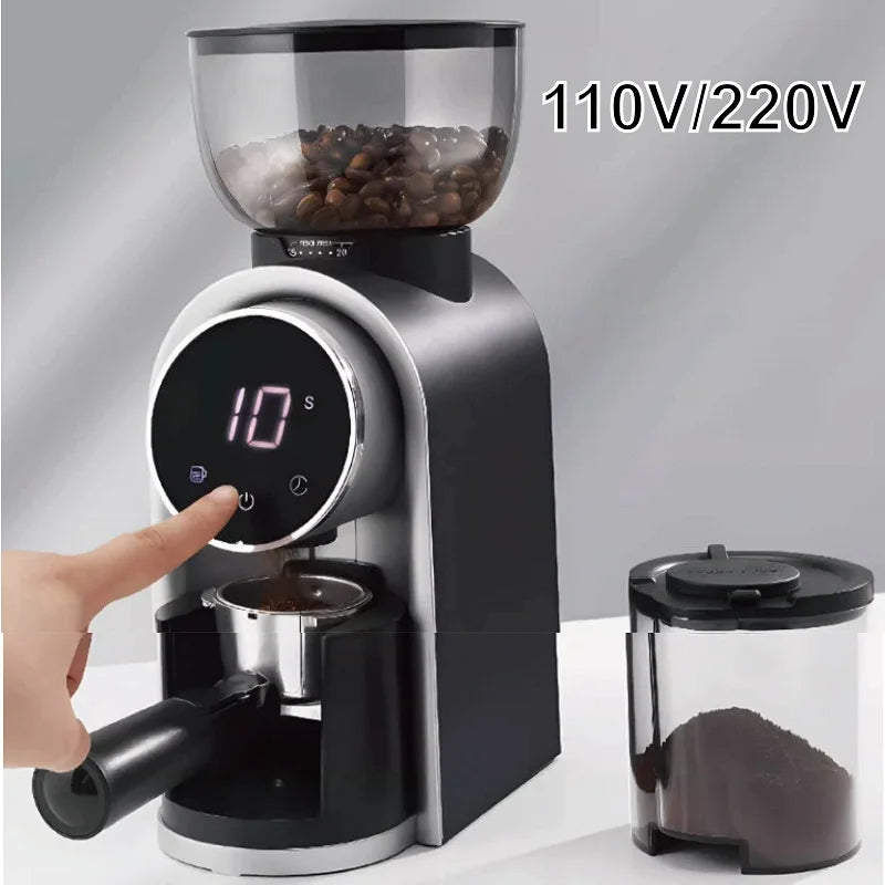 110V/220V Commercial Bean Grinder Electric Bean Grinder Coffee Bean Grinder Hand Brewed Italian Grinder Home Thickness Adjust