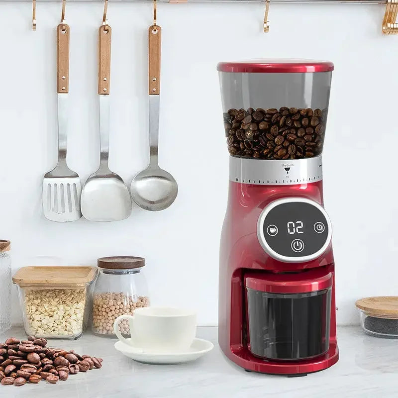 Coffee Bean Burr Mill Grinder, Electric and Automatic Conical Burr Coffee Grinder With 30 Adjustable Grind Settings For 2-12 Cup