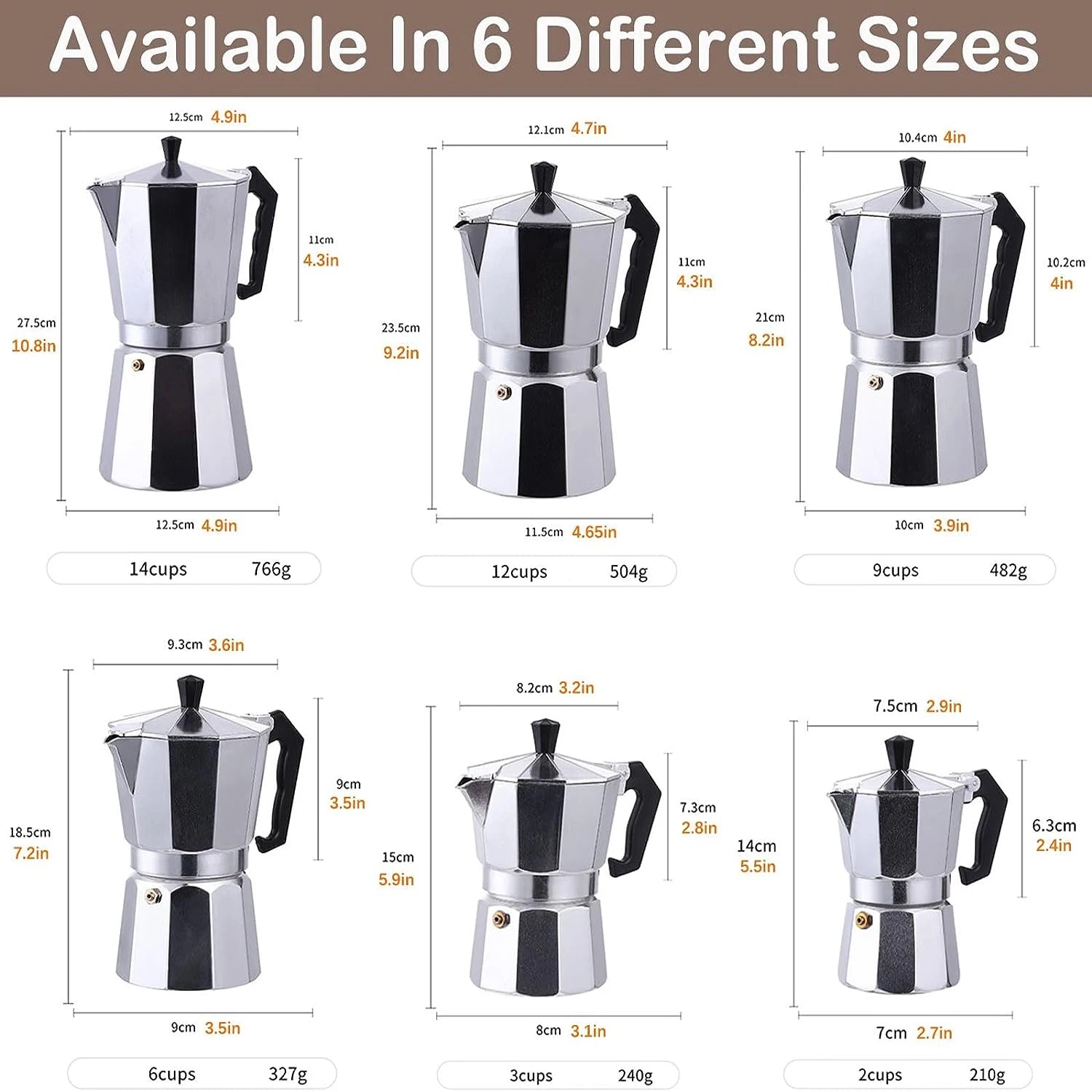 Mocha Coffee Pot Espresso Coffee Maker Brewer Home Hand-brewed Octagonal Mokka Pot Kitchen Coffee Accessories