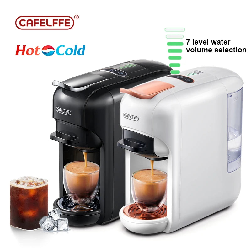 Cafelffe Multiple Capsule Coffee Machine, 5in1 Hot/Cold Dolce Gusto Milk Nespresso Capsule ESE Pod Ground Coffee Cafeteri 19Bar