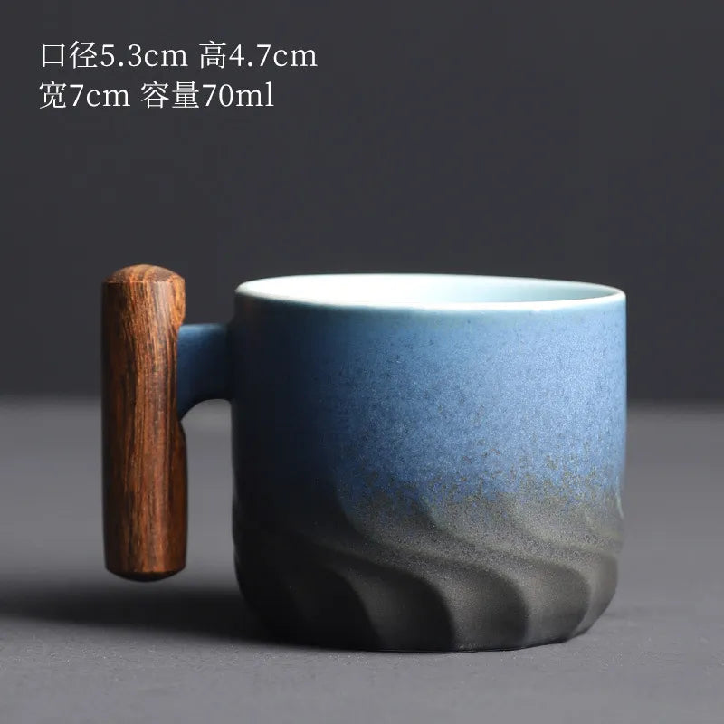 70ml Ceramic Retro Coffee Cup Office Water Cup