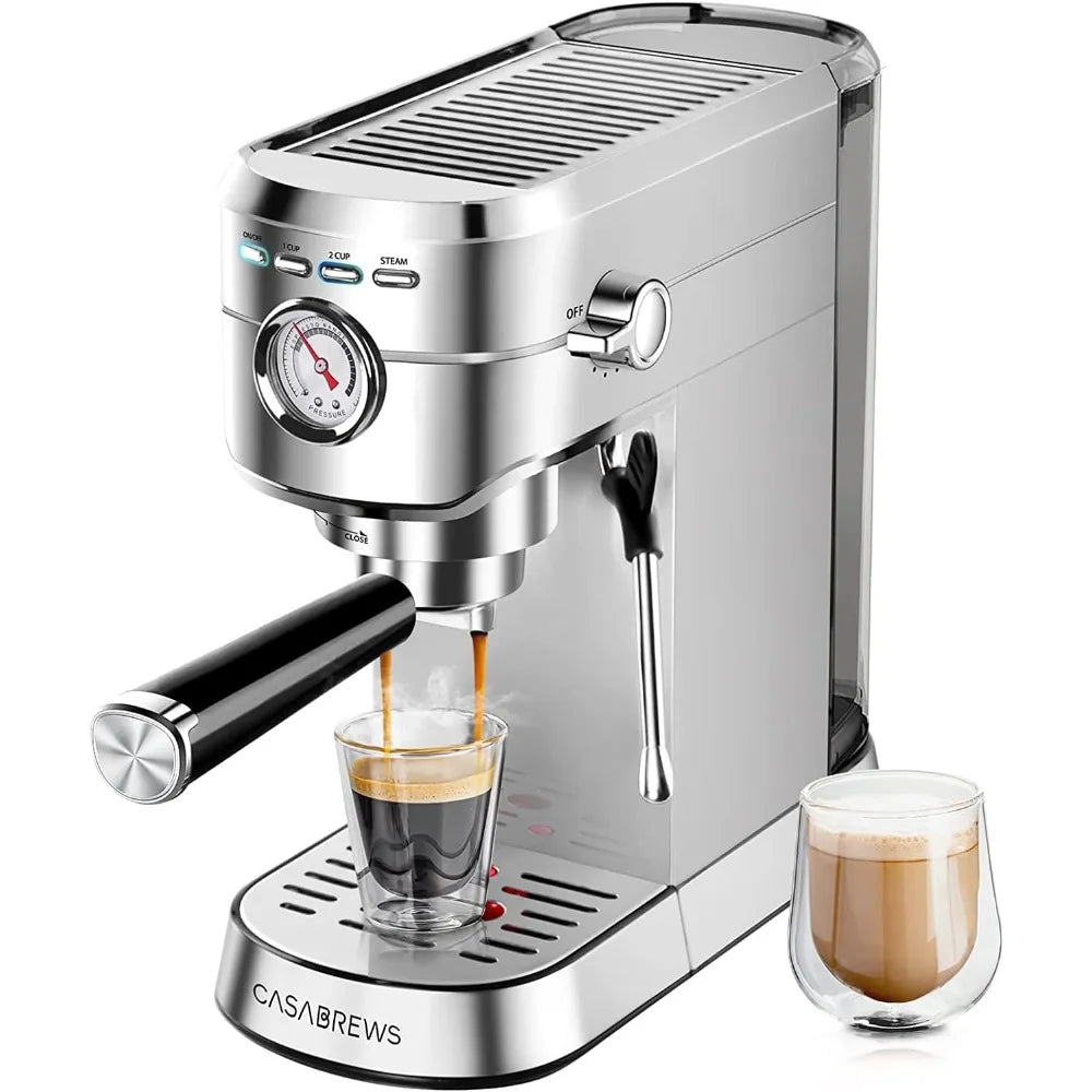 Professional Espresso Maker with Milk Frother Steam Coffee Zest