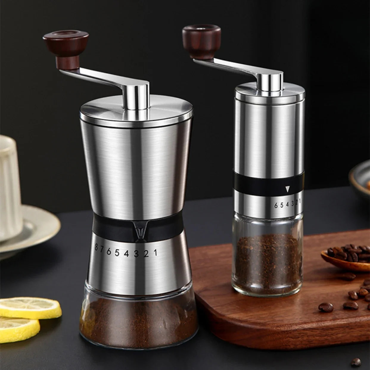 6-8 Adjustable Manual Coffee Grinder Portable