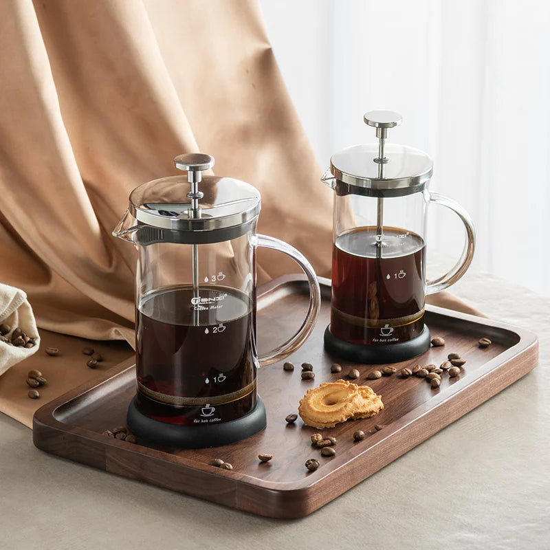 French Press Coffee Pot Stainless Steel Glass Coffee Maker Multifunctional Hand Punch Pot Coffee Accessories