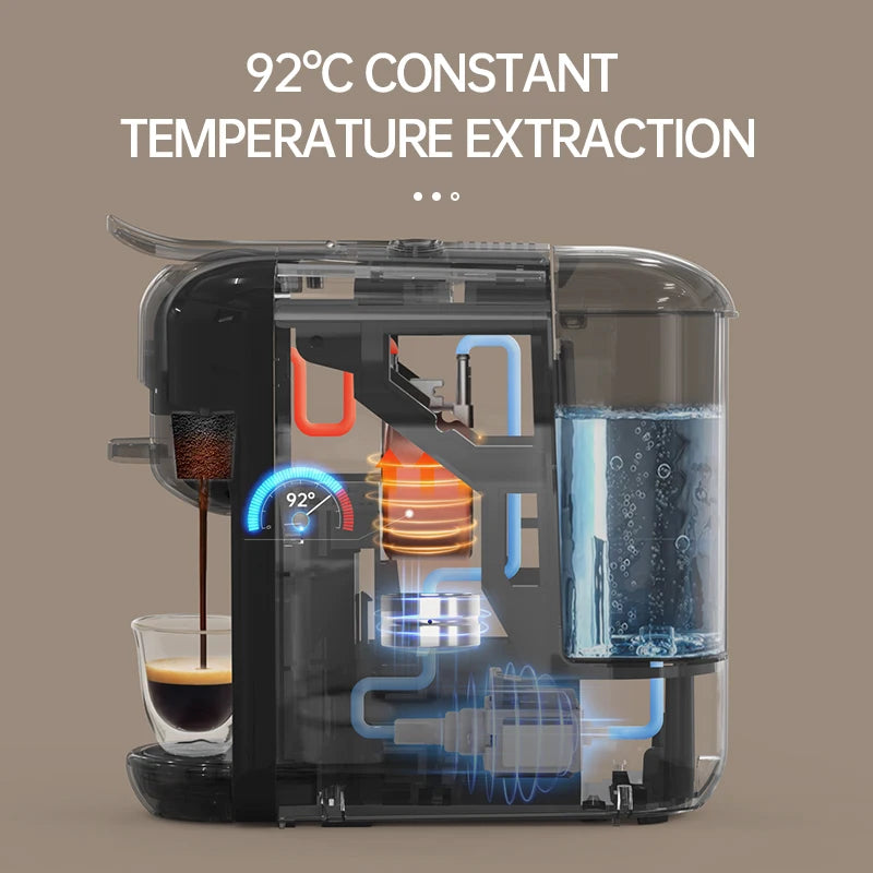 Cafelffe Multiple Capsule Coffee Machine, 5in1 Hot/Cold Dolce Gusto Milk Nespresso Capsule ESE Pod Ground Coffee Cafeteri 19Bar