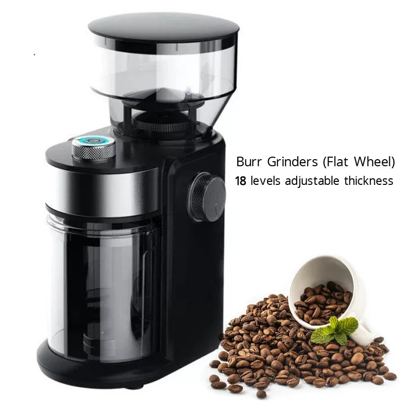 Coffee Automatic Burr Mill Coffee Grinder with 18 Levels Thickness Adjustable Grinders, Black new model