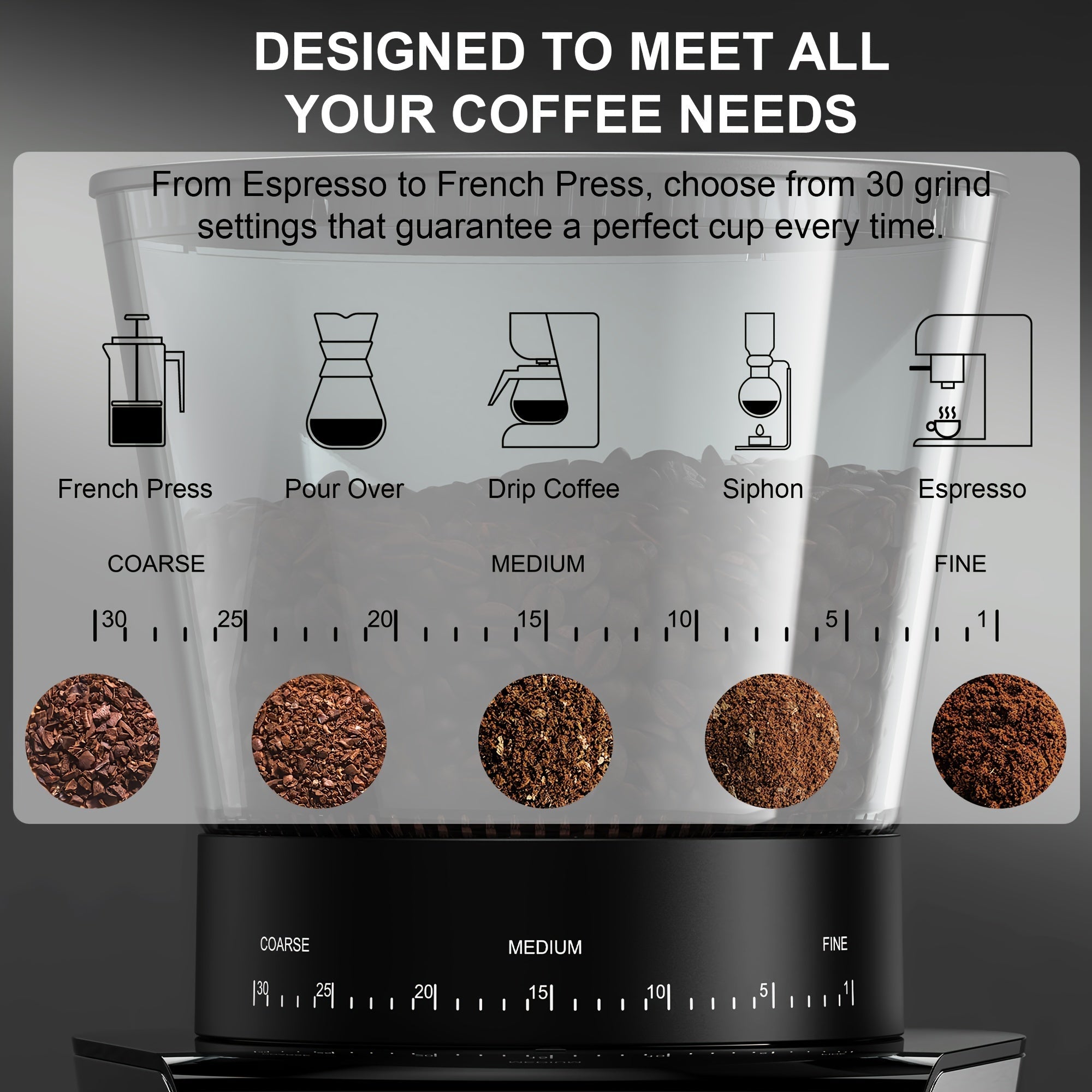 Automatic Conical Burr Mill Coffee Grinder, with 31 Grind Settings for Espresso Turkish Coffee Pour Over - Coffee Zest online shop