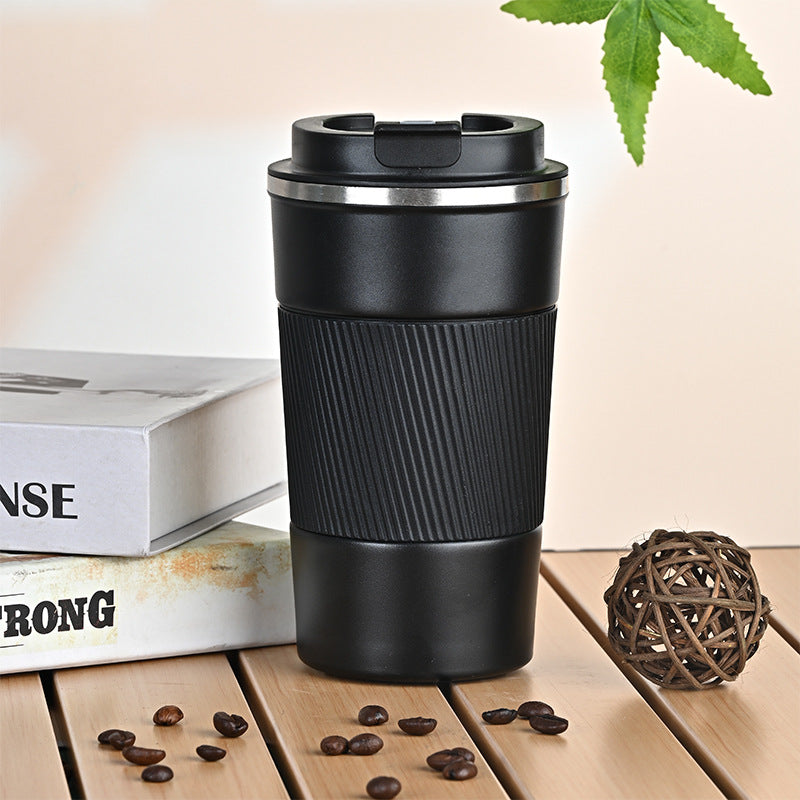 Insulated Stainless Steel Travel Coffee Cup with Silicone Sleeve