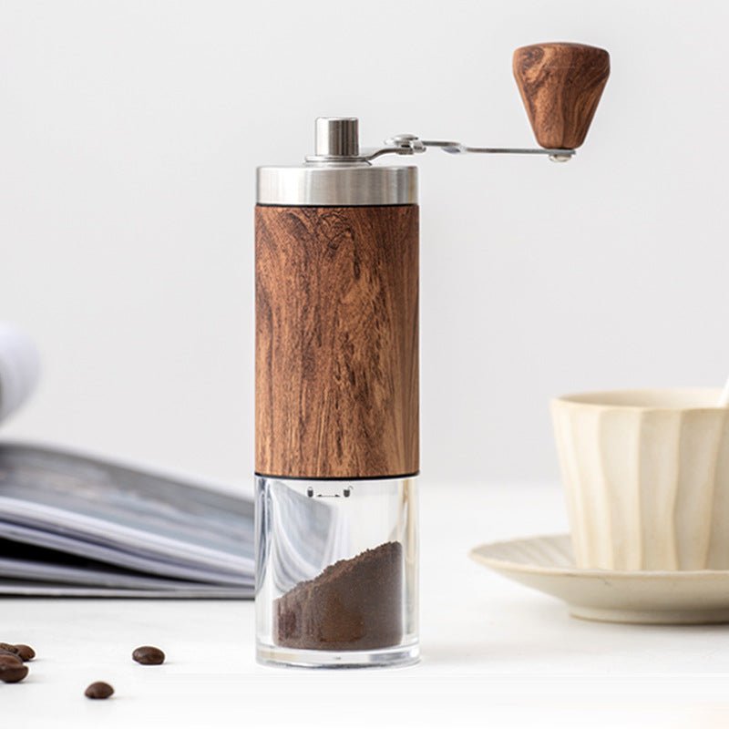 Coffee Grinder, Hand Grinder, Stainless Steel Grinder, Hand Grinder for Coffee Beans, Wood Grain, Portable Household Use - Coffee Zest online shop