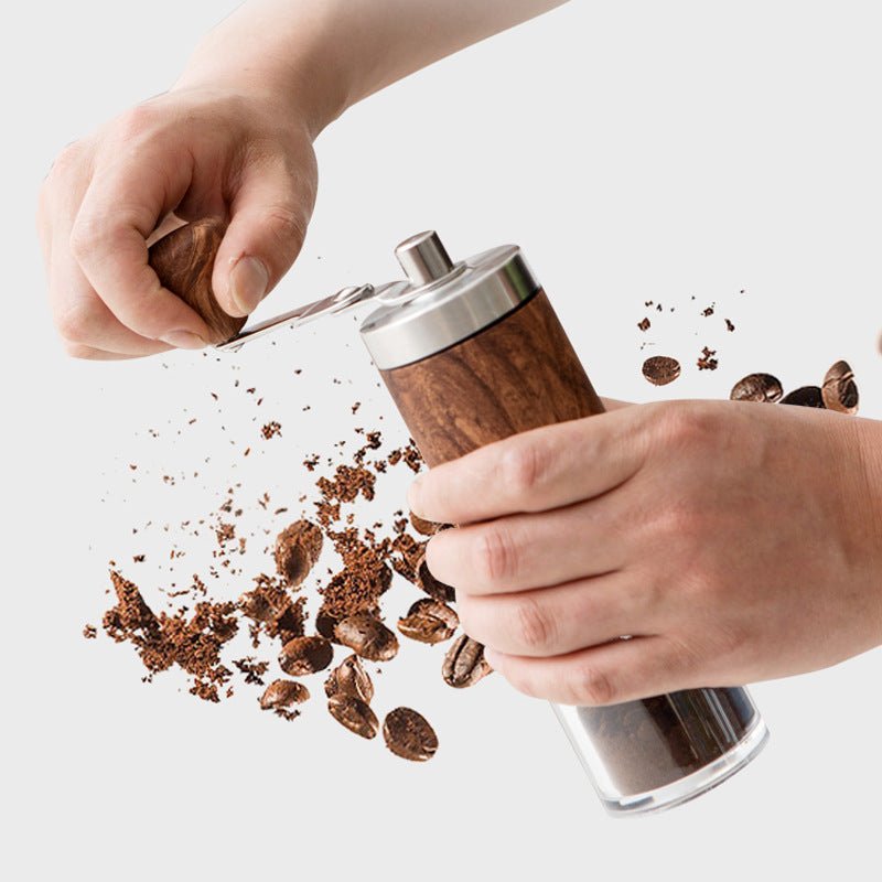 Coffee Grinder, Hand Grinder, Stainless Steel Grinder, Hand Grinder for Coffee Beans, Wood Grain, Portable Household Use - Coffee Zest online shop