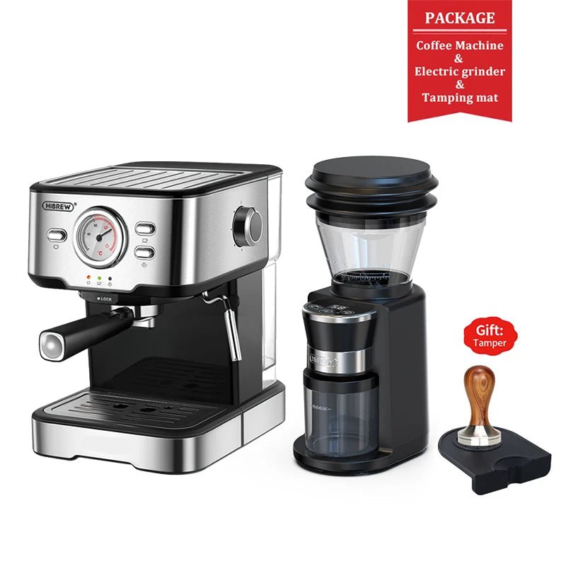 Coffee Machine Cafeteria 20 Bar Espresso inox Semi Automatic Expresso Cappuccino Hot Water Steam Temperature Display H5 - Coffee Zest online shop