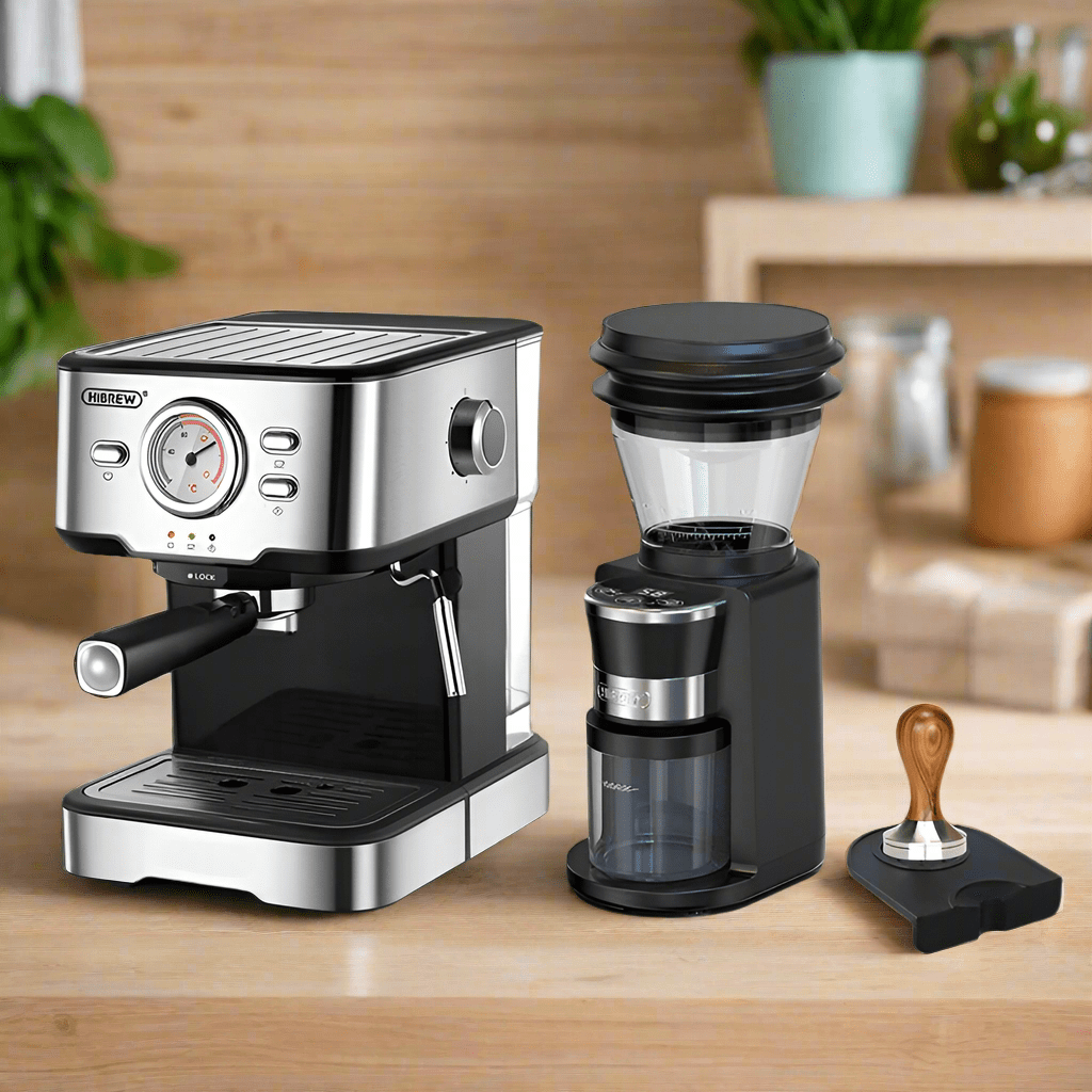 Coffee Machine Cafeteria 20 Bar Espresso inox Semi Automatic Expresso Cappuccino Hot Water Steam Temperature Display H5 - Coffee Zest online shop