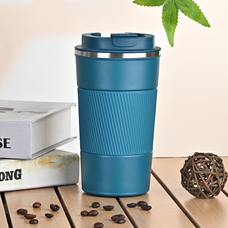 Insulated Stainless Steel Travel Coffee Cup with Silicone Sleeve