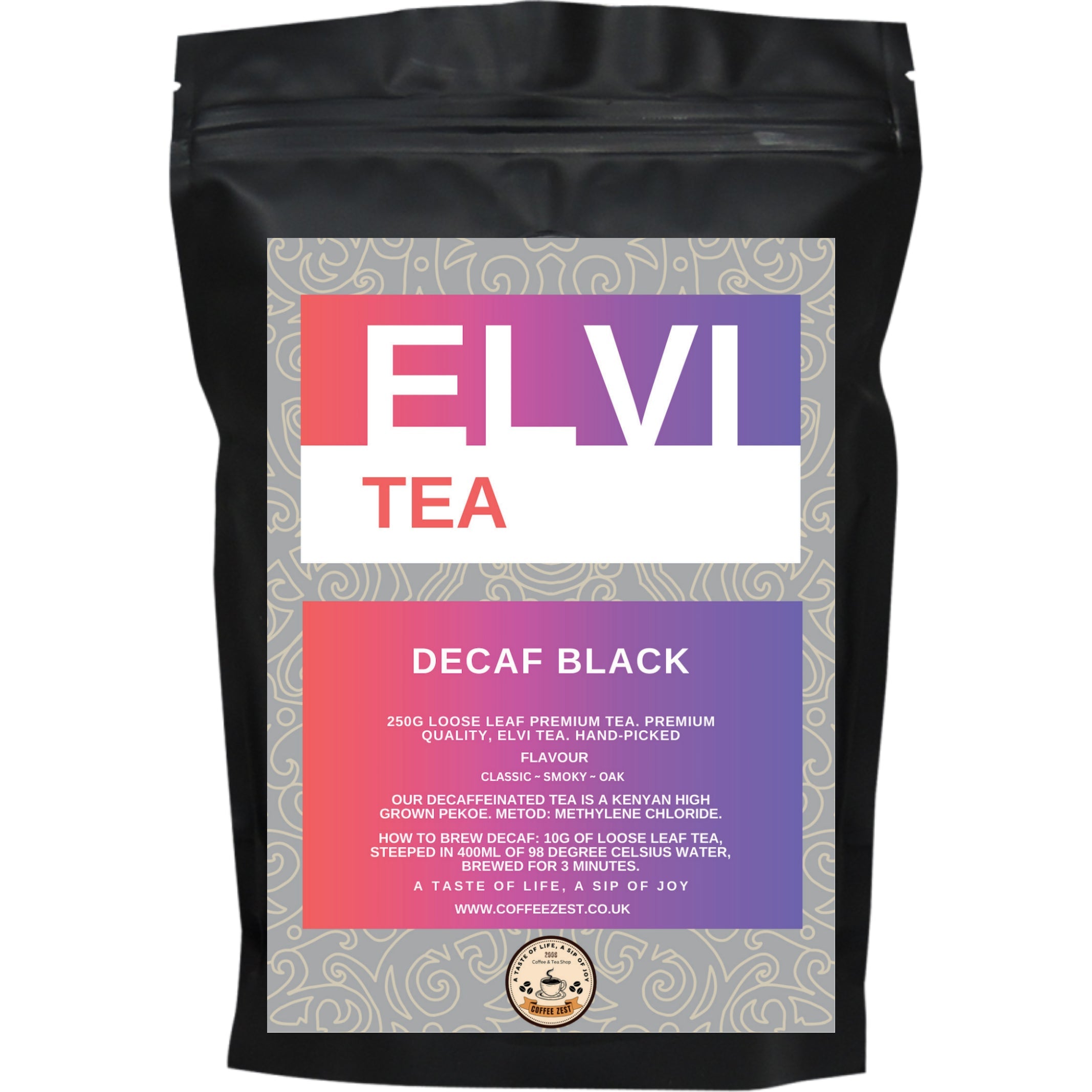 ELVI TEA line - DECAF BLACK loose leaf tea - Coffee Zest online shop