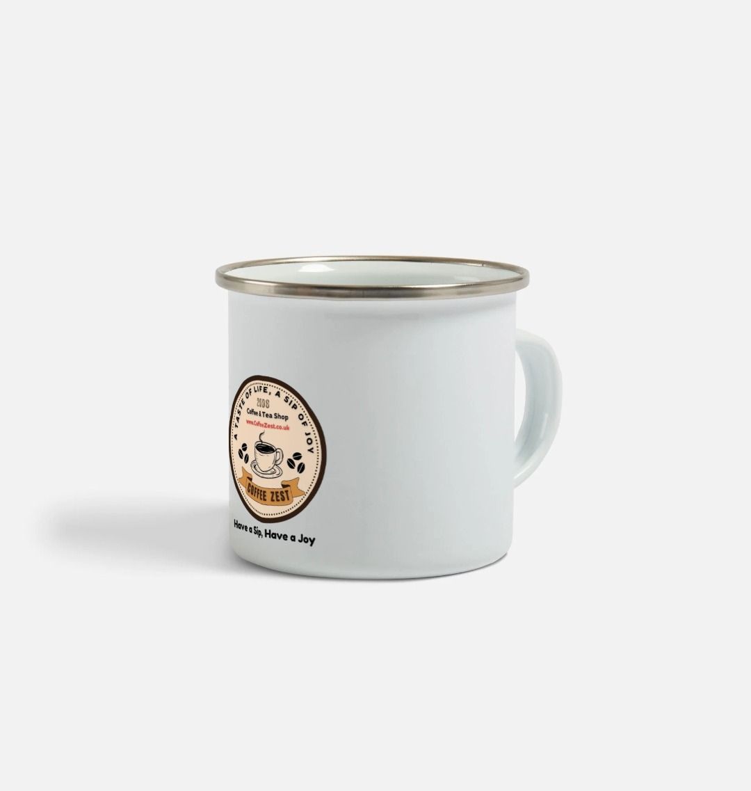 Enamel Cup with Coffee Zest logo - Coffee Zest online shop