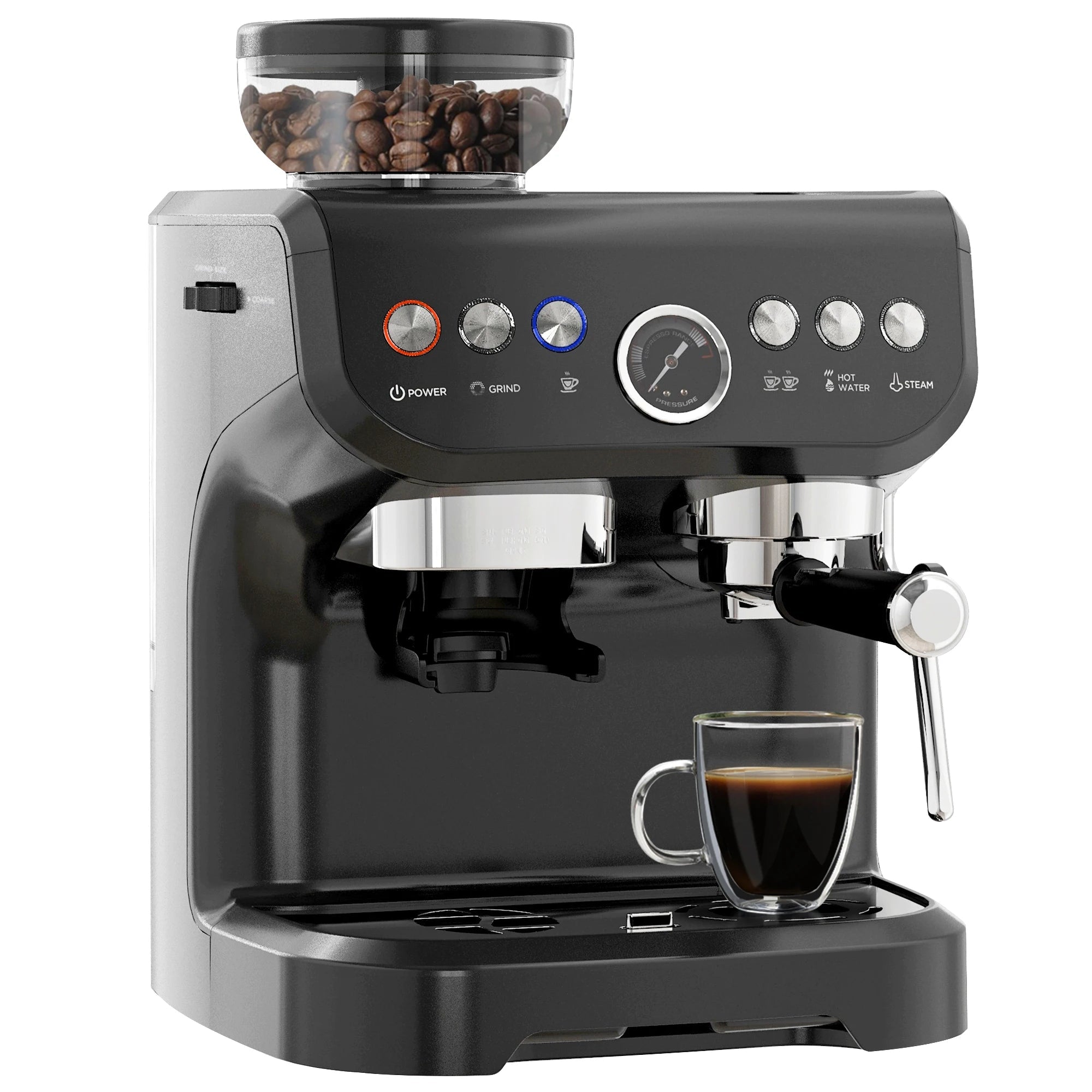 Espresso Machine, Bean Grinder & Steam Wand, 15 Bar Pressure - Coffee Zest online shop