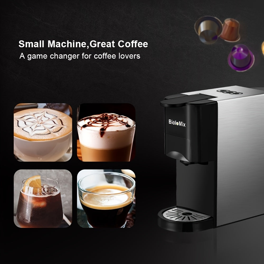 3 in 1 Espresso Coffee Machine 19Bar 1450W Multiple Capsule Coffee Maker Fit Nespresso, Dolce Gusto and Coffee Powder